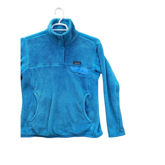 Patagonia Fleece Pullover Womens Large Blue Re-Tool Snap-T Polartec Thermal Pro - Picture 2 of 16